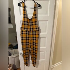 90s Yellow Plaid Jumpsuit (Cher from Clueless Style)